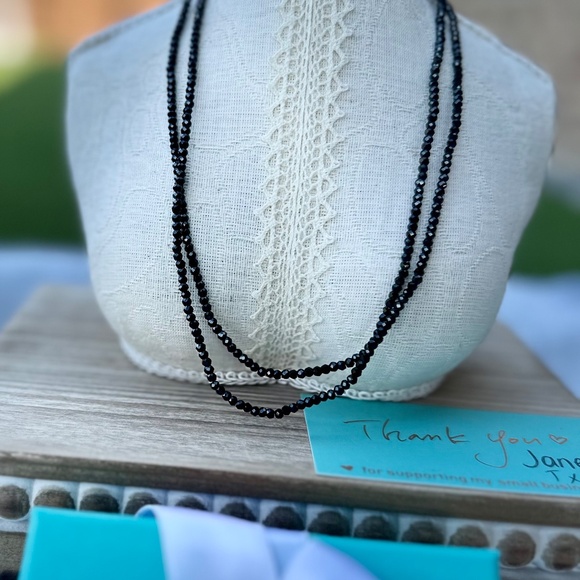 Used Tiffany & Co.Ziegfeld Black Spinel 32” Chain Necklace - Picture 4 of 8